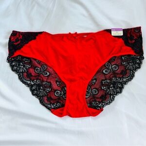 Cacique NWT So Sexy Collection Hipster Red and Black Lace Panties Size: 18/20